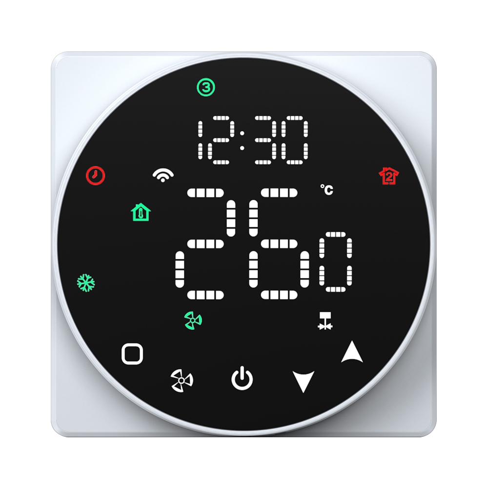 TP908FC2 2pipe fan coil colorful LED room thermostat 